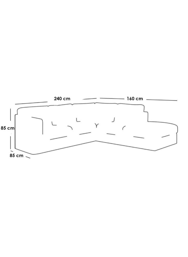 كنبة مقاس 85x160x240x85 سم من الكتان - بيج
