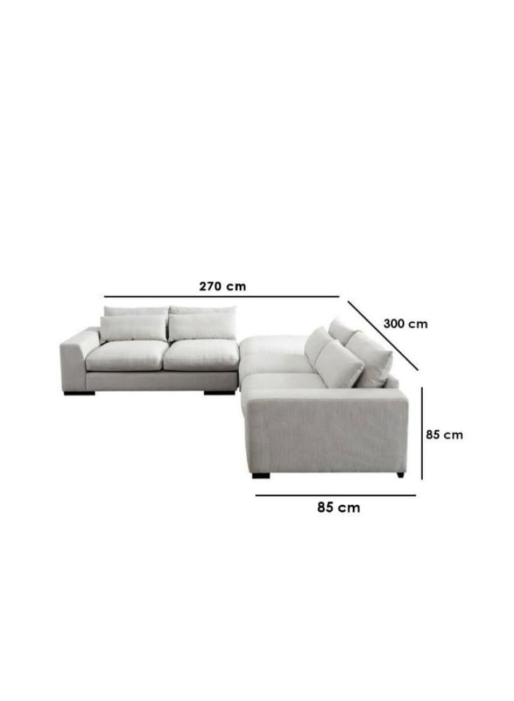 متجر بيتك كنبة زاوية 85x85x270x300 سم - اوف وابت