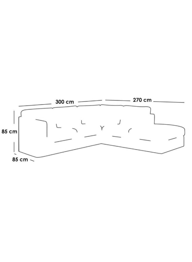 كنبة زاوية مقاس 300×270×85×85 سم - بني