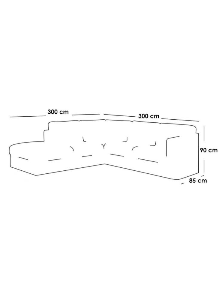 كنبة زاوية مقاس 300×300×85×90 سم - بيج
