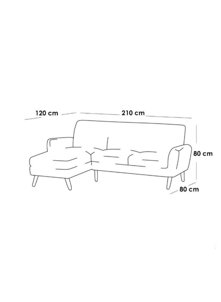 كنبة زاوية بمقاس 210x80x120x80 سم - أصفر