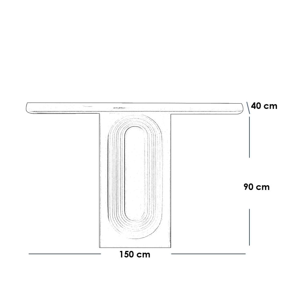 طاولة مدخل ام دي اف اوف وايت - 150×40×90 سم