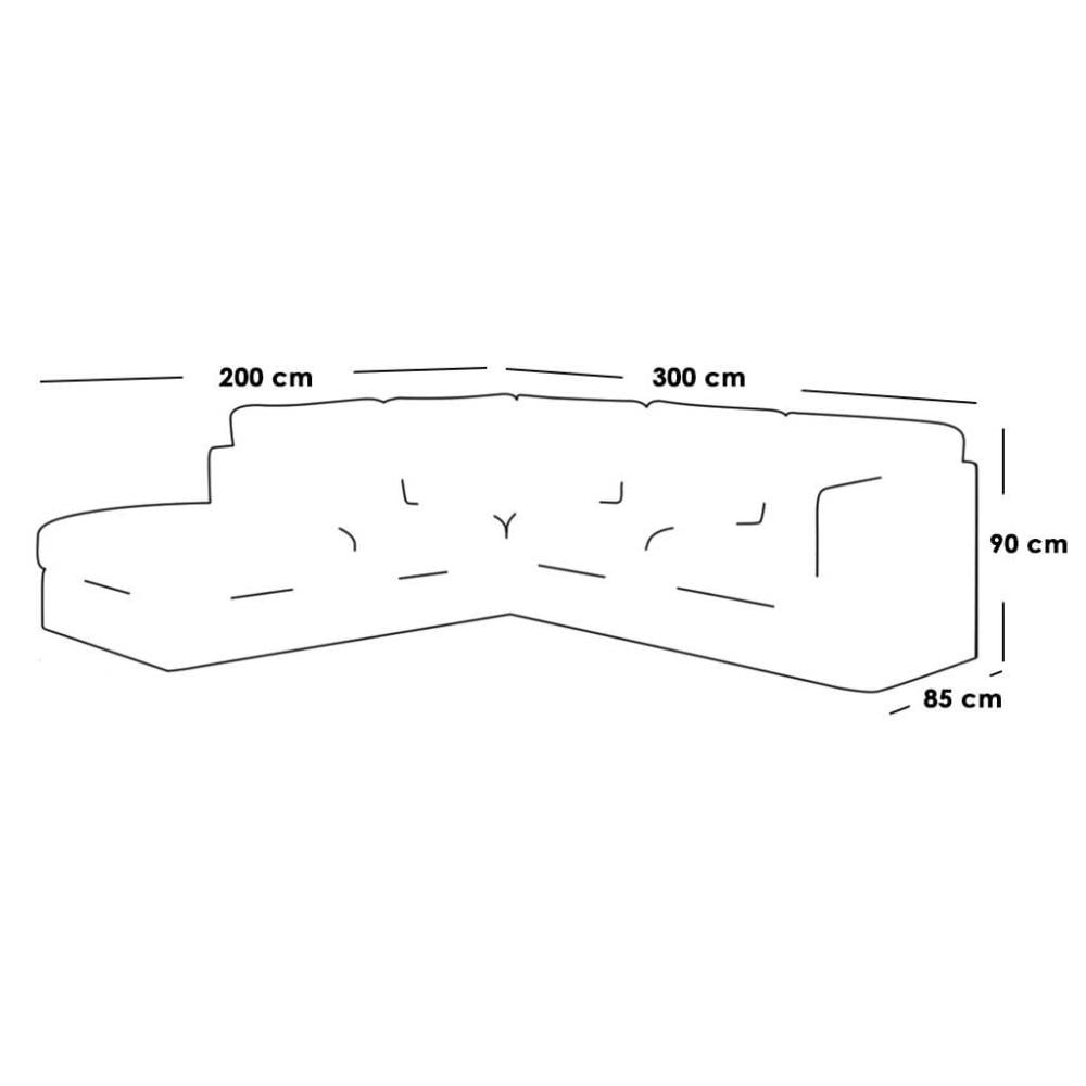 كنبة زاوية 90×85×300×200 سم - بيج