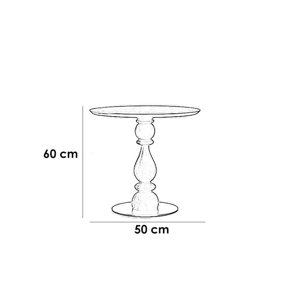 طاولة جانبية خشب طبيعي وخشب سنديان بني - 50×50×60 سم