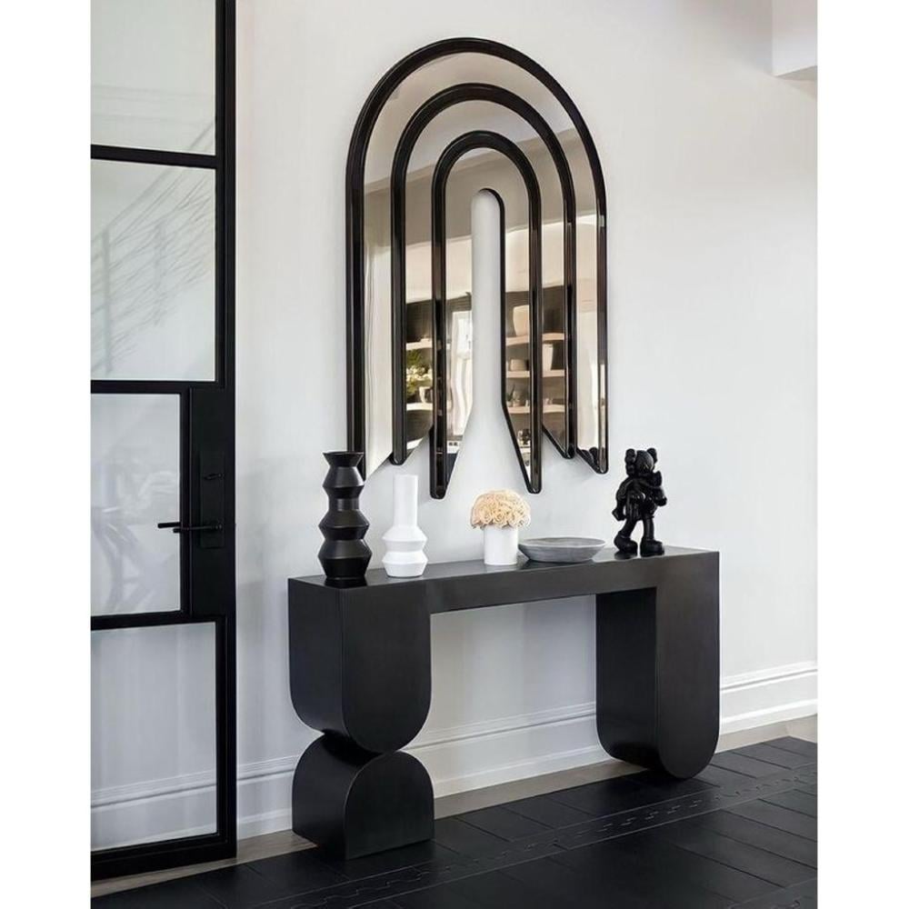 طاولة مدخل ام دي اف اسود - 140×40×90 سم