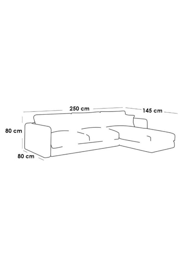 كنبة زاوية بمقاس 250x80x145x80 سم - بيج- من بيتك