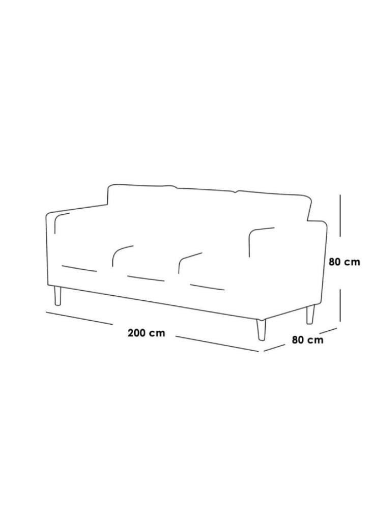 كنبة بمقاس 200x80x80 سم - أزرق