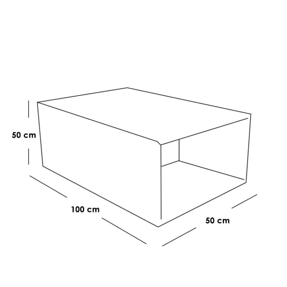 طاولة قهوة 100×50×50 سم - أبيض وبني