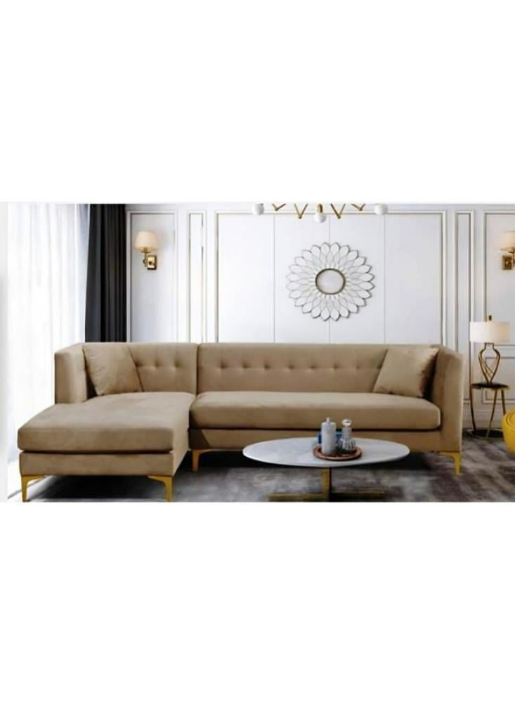 كنبة زاوية بمقاس 250x80x180x80 سم - بيج