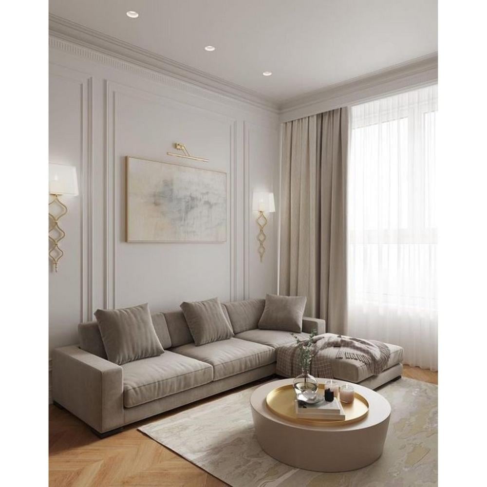 كنبة زاوية 300×170×90×85 سم - بيج