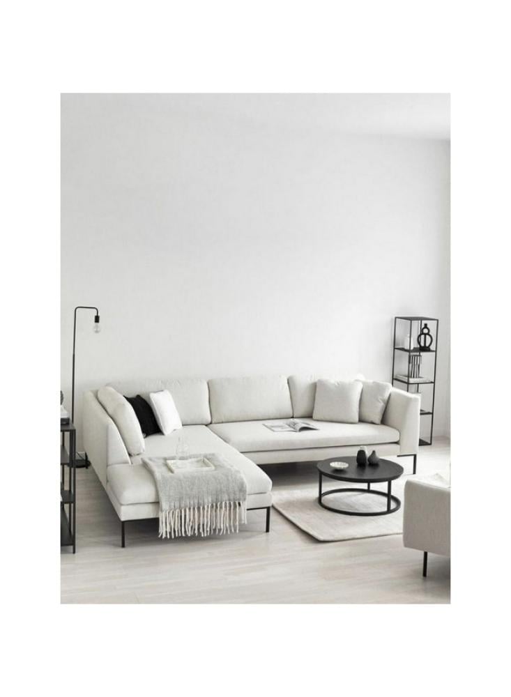 كنبة زاوية بمقاس 270×180×85×90 سم - أبيض