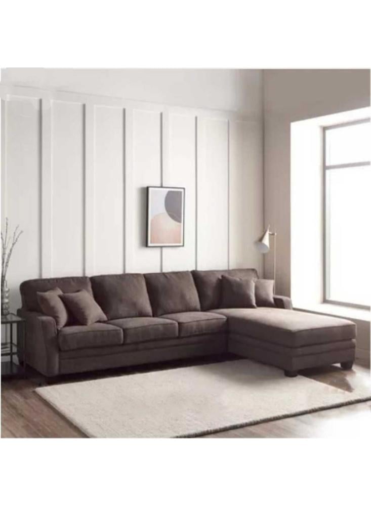 كنبة زاوية بمقاس 250x180x85x90 سم - بني