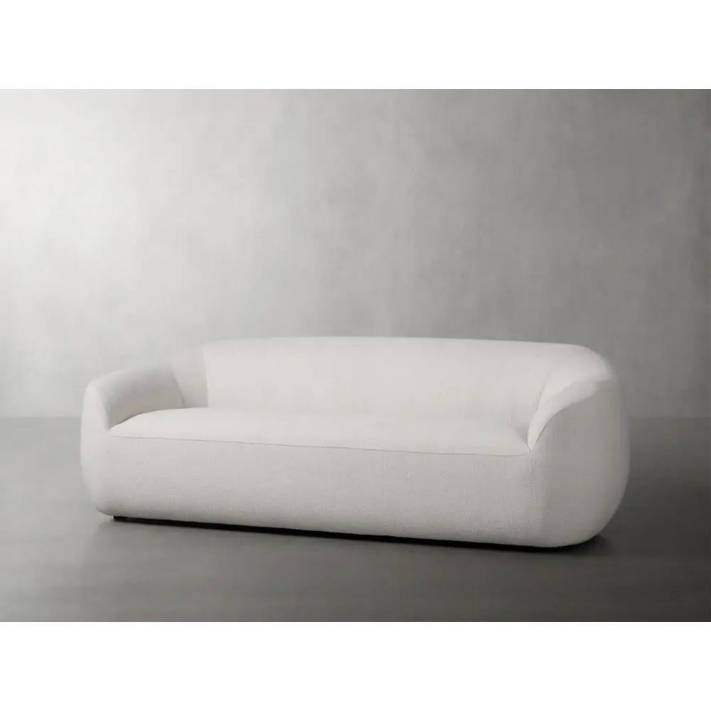 كنبة بثلاثة مقاعد خشب سويدي و بوكليه - ابيض