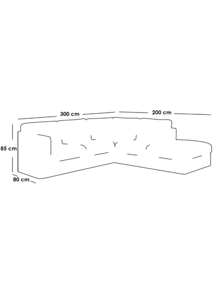 كنبة زاوية بيج - 80x200x85x300 سم