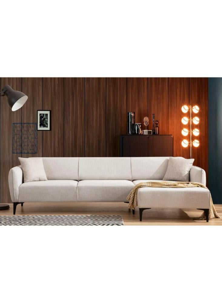 كنبة زاوية بمقاس 250x165x90x85 سم - أبيض