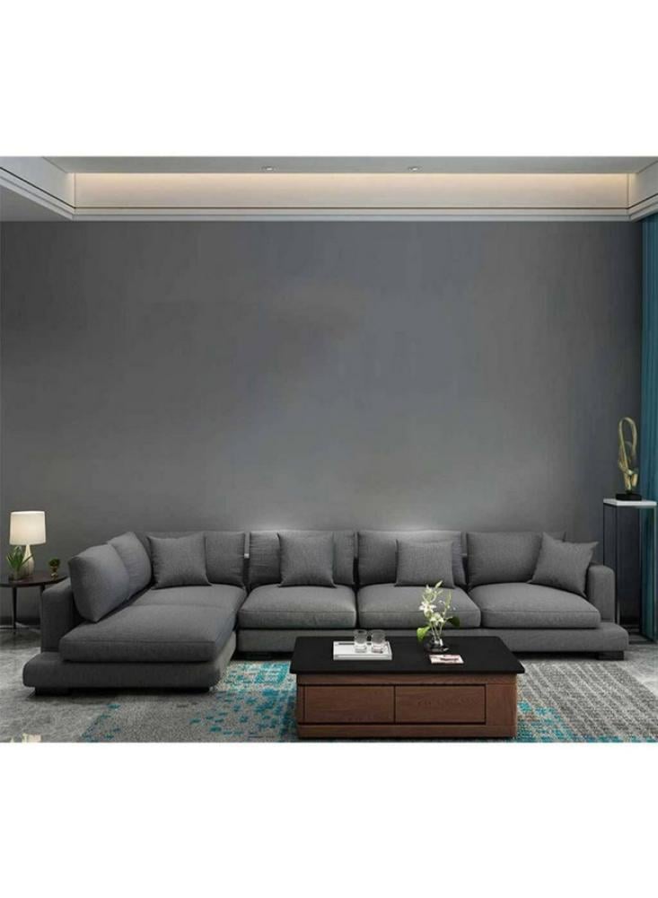 كنبة زاوية  بمقاس 85x180x300x70 سم من الكتان - رمادي