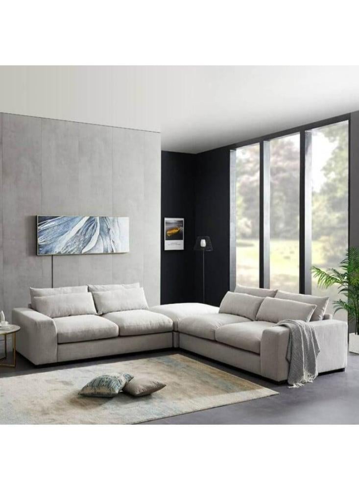 متجر بيتك كنبة زاوية 85x85x270x300 سم - اوف وابت
