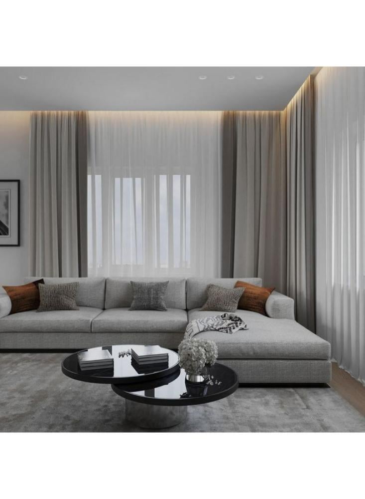 كنبة زاوية بمقاس 250x140x85x85 سم - رمادي