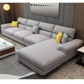 كنبة بمقاس 85x200x300x85 سم من الكتان - رمادي