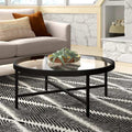 طاولة قهوة حديد وزجاج اسود - 80×80×50 سم