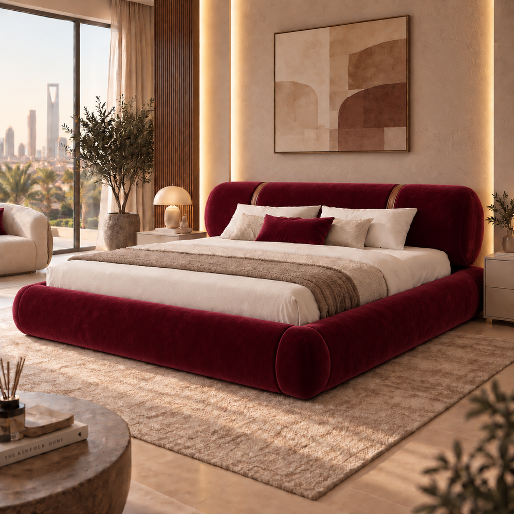 سرير ميراسا المخملي بتصميم منحني فاخر