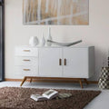 بوفية خشب 140×40×90 سم - أبيض وبني