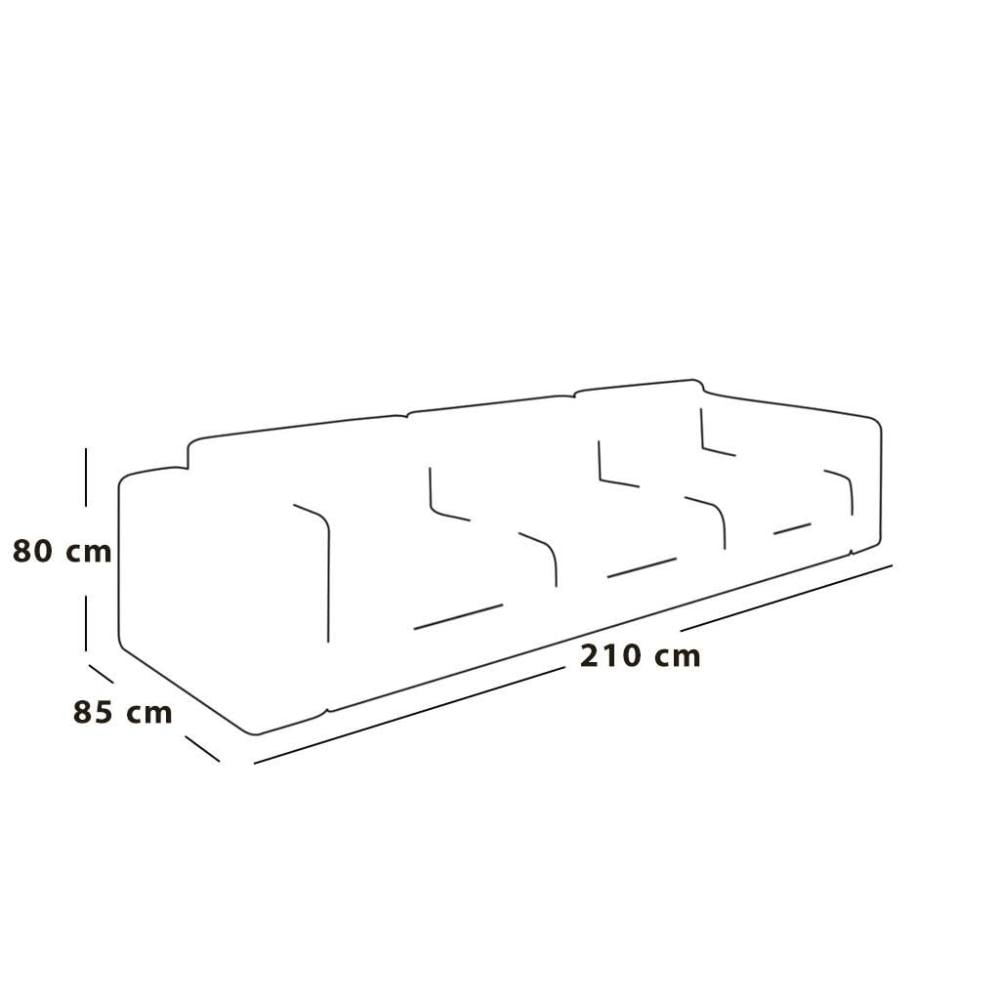 كنبة ثلاث مقاعد خشب فنلندي وبوليستر - بيج