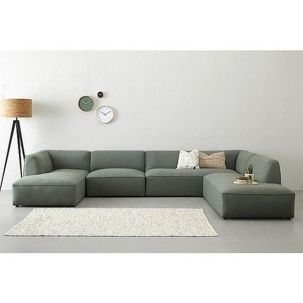 كنبة زاوية 330×180×200×75 سم - أخصر - NASSFUR111