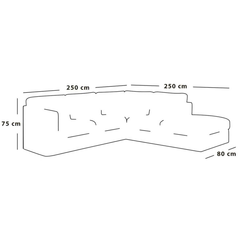 كنبة زاوية خشب فنلندي و كتان - بني