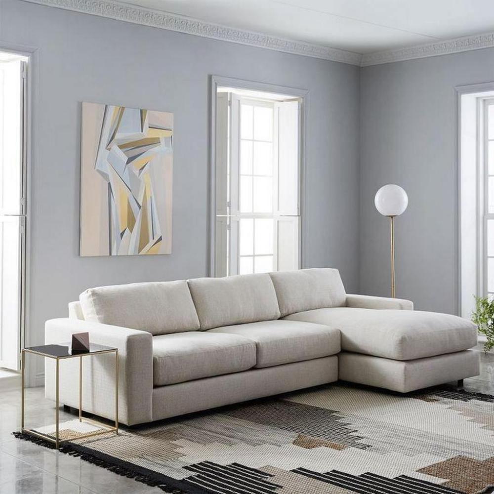 كنبة زاوية 255×150×85×90 سم - بيج