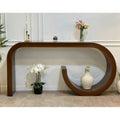 طاولة مدخل خشب قشرة سنديان بني - 180×40×100 سم