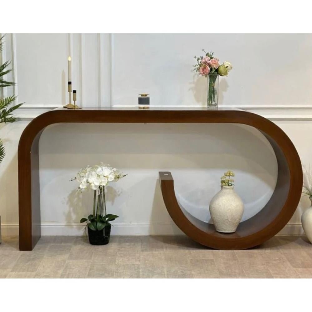 طاولة مدخل خشب قشرة سنديان بني - 180×40×100 سم