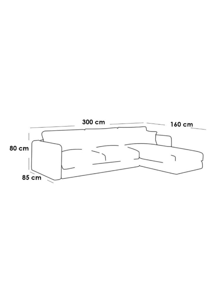 كنبة بمقاس 85x160x300x80 سم من الكتان - بيج