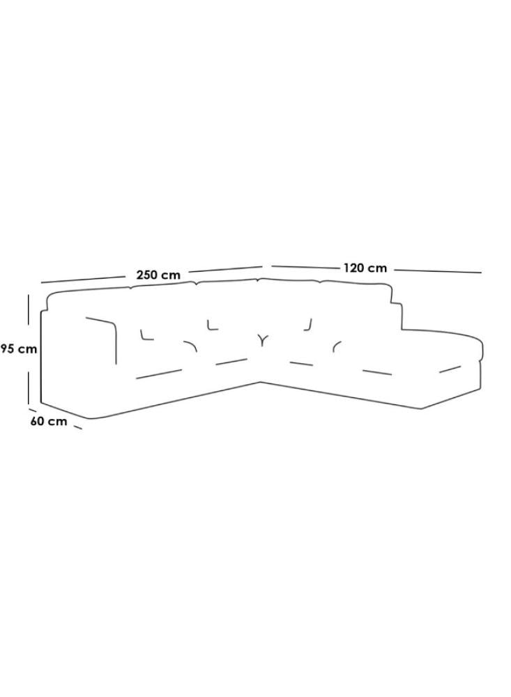 كنبة زاوية بمقاس 250x120x60x95 سم - أخضر