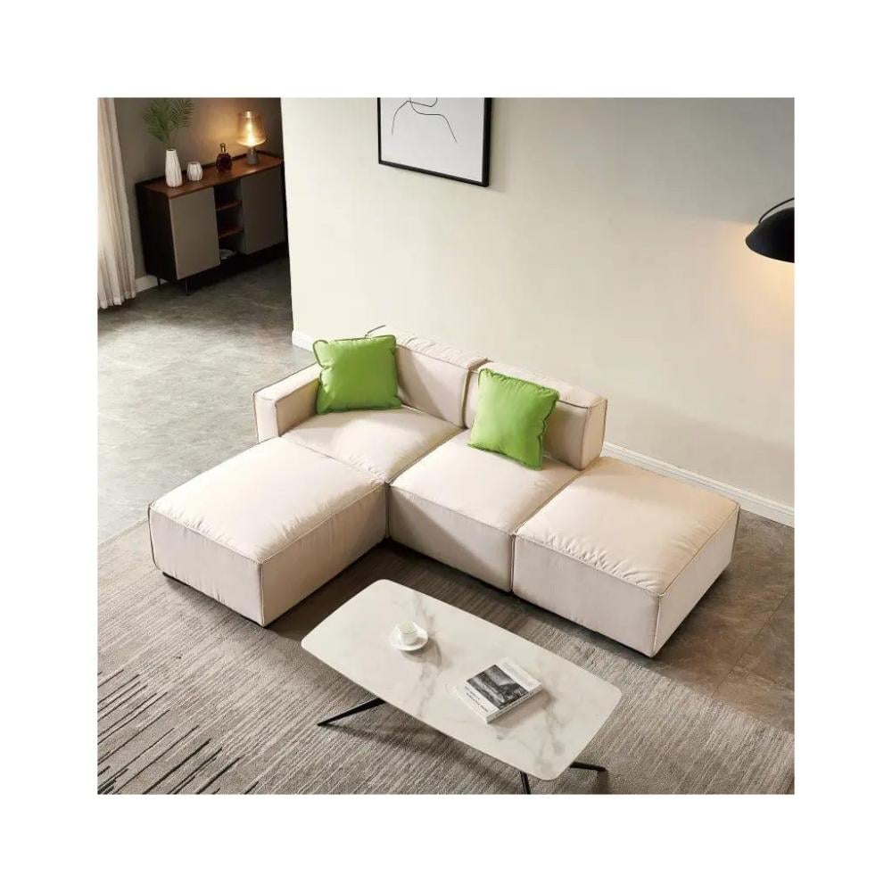 كنبة زاوية 250×160×90×75 سم - بيج