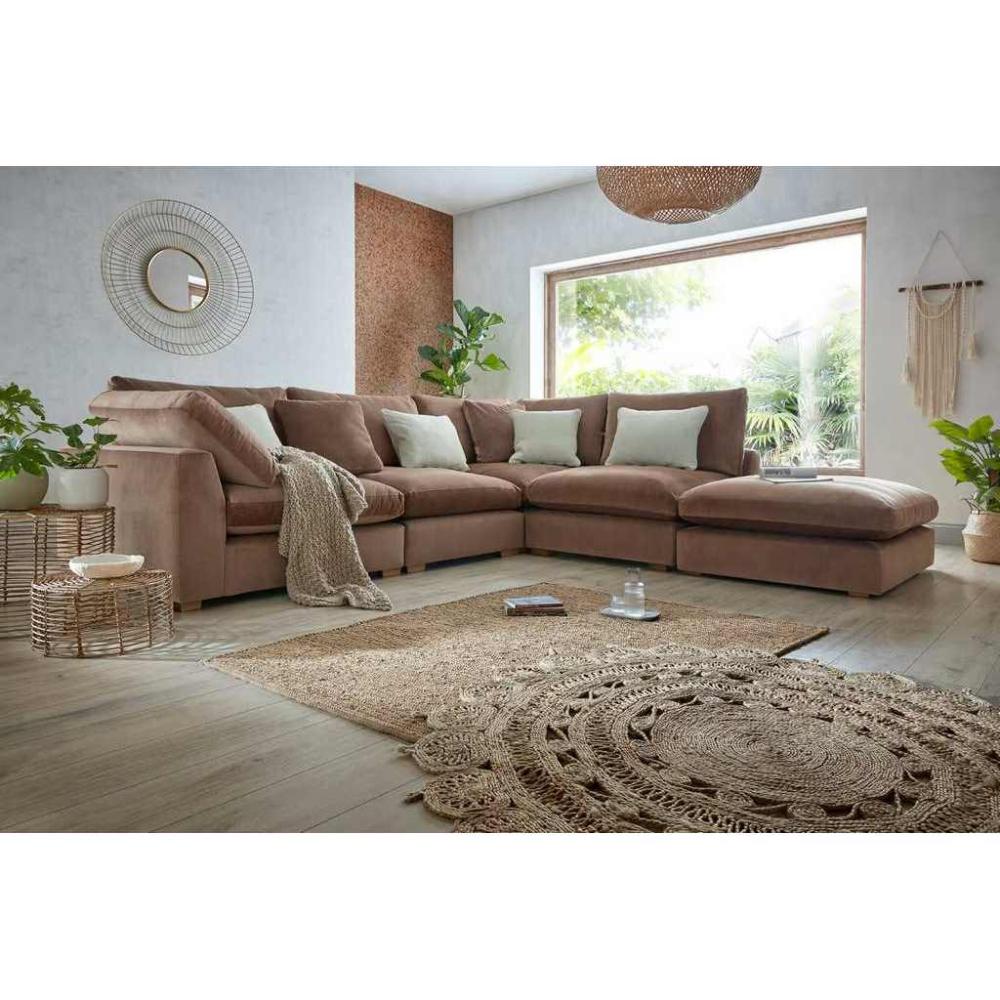 كنبة زاوية 300×270×85×85 سم - بني