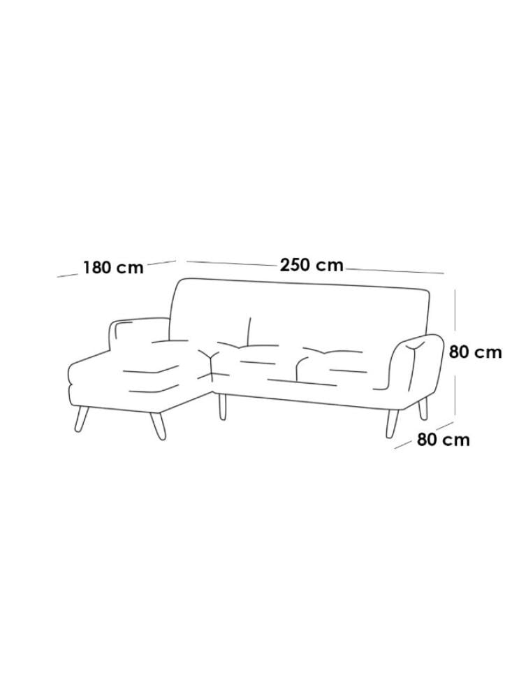 كنبة زاوية بمقاس 250x80x180x80 سم - بيج