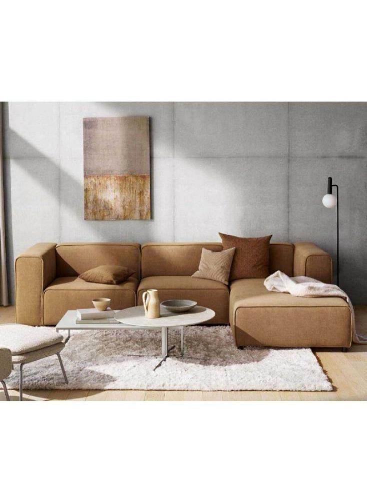 كنبة زاوية بمقاس 260x93x140x70 سم - بيج