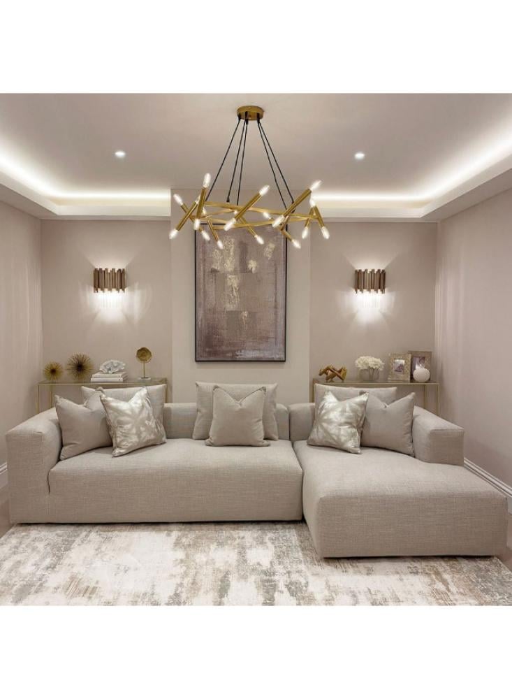 كنبة زاوية مقاس 70×250×180×70 سم - بيج