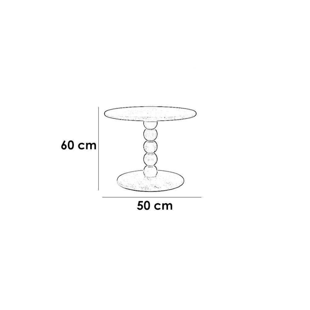 طاولة جانبية خشب طبيعي وخشب سنديان اوف وايت - 50×50×60 سم