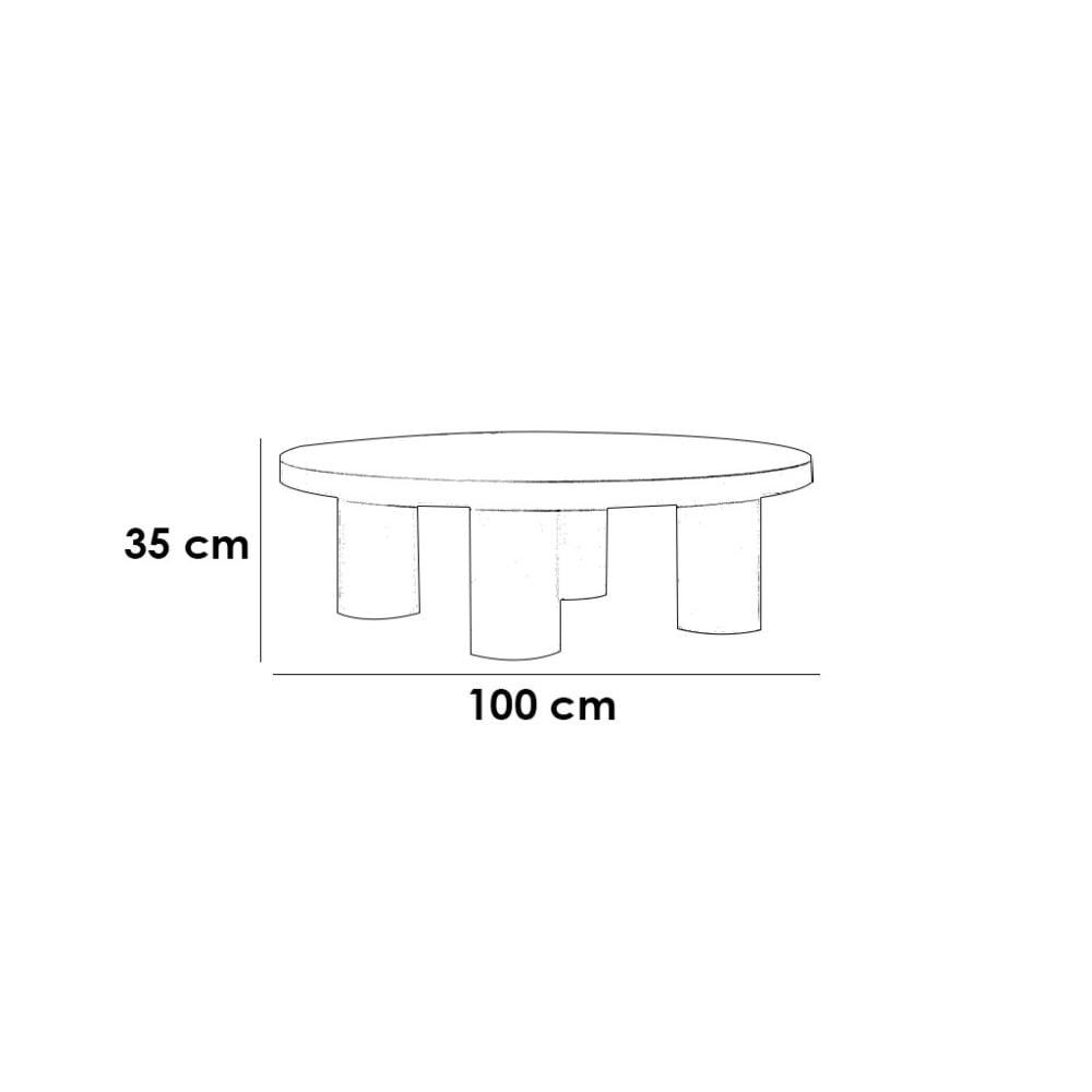 طاولة قهوة الخشب ام دي اف أبيض - 100×35×100 سم