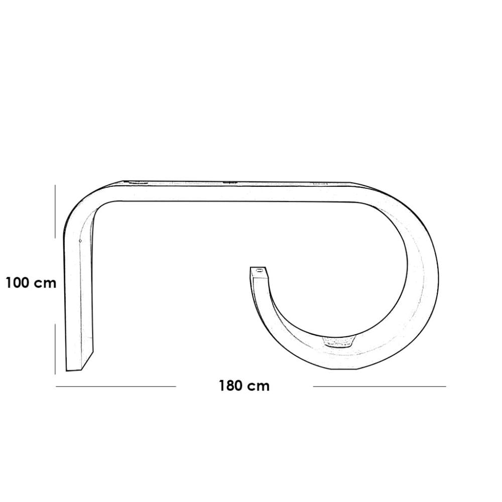 طاولة مدخل خشب قشرة سنديان بني - 180×40×100 سم