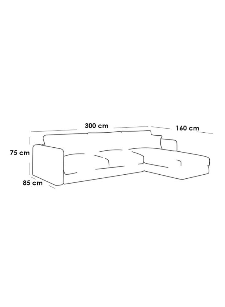كنبة بمقاس 85x160x300x75 سم من الكتان - بيج