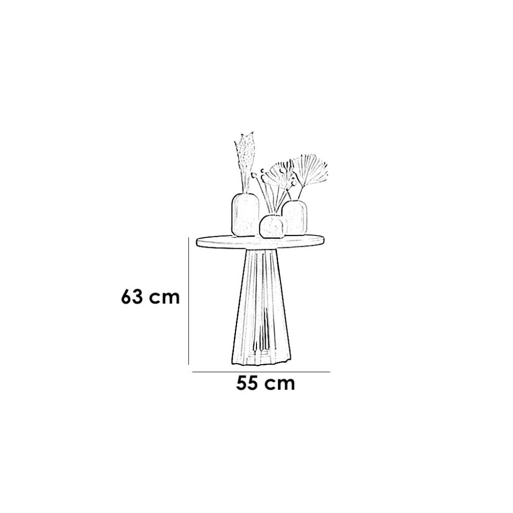 طاولة جانبية خشب سنديان بيج - 55×55×63 سم