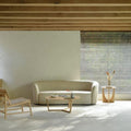 كنبة بثلاثة مقاعد خشب سويدي و بوكليه - بيج
