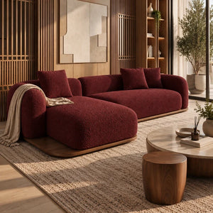 كنبة زاوية لاغو دي بريسينا بتصميم منحني وقاعدة خشبية - Home House